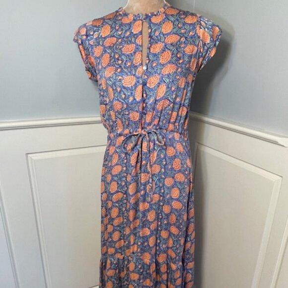 Emerson Fry India Collection Frances Block Print Maxi Dress Floral Small - Picture 3 of 12
